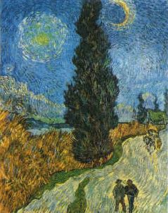 Vincent Van Gogh Road with Cypress and Star china oil painting image